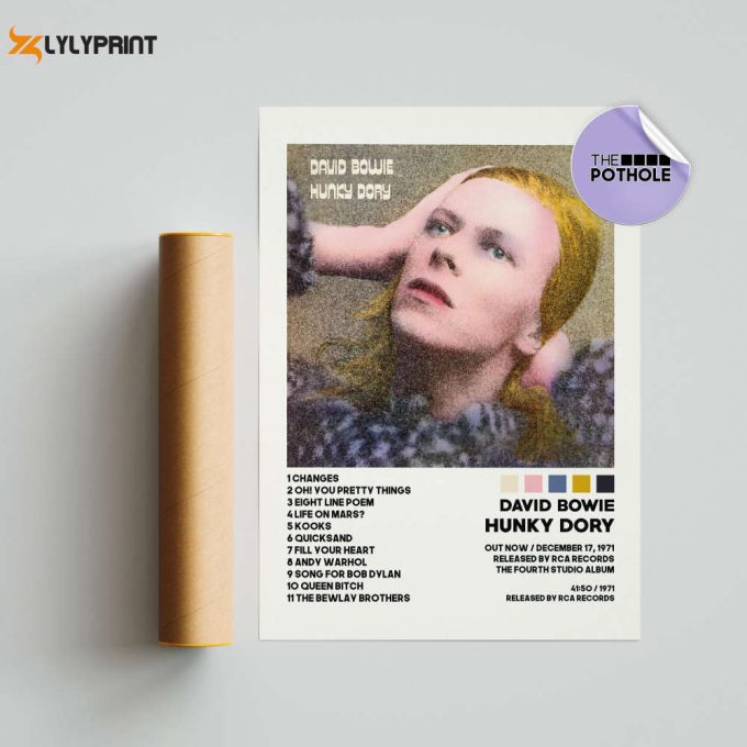 David Bowie Posters / Hunky Dory Poster / Album Cover Poster, Poster Print Wall Art, Custom Poster, David Bowie, Hunky Dory 1