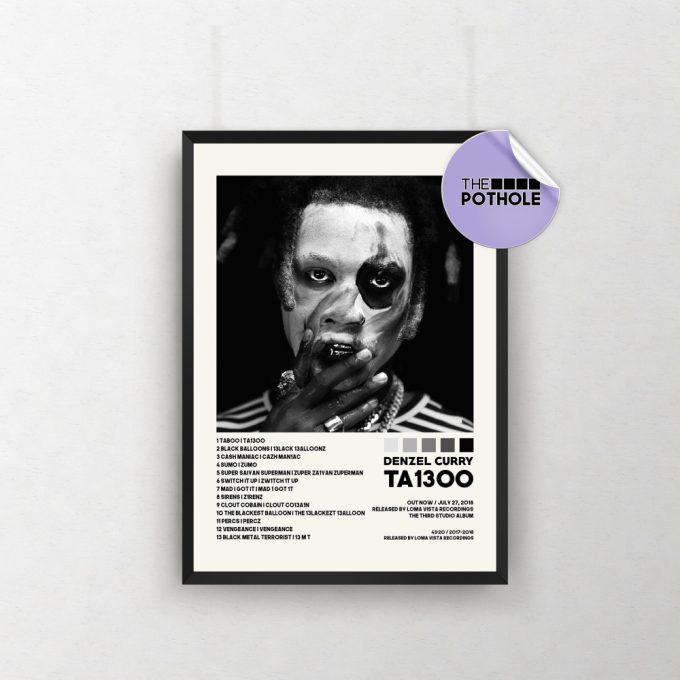 Denzel Curry Posters / Ta13Oo Poster / Album Cover Poster / Poster Print Wall Art / Custom Poster / Home Decor, Denzel Curry, Ta13Oo 2