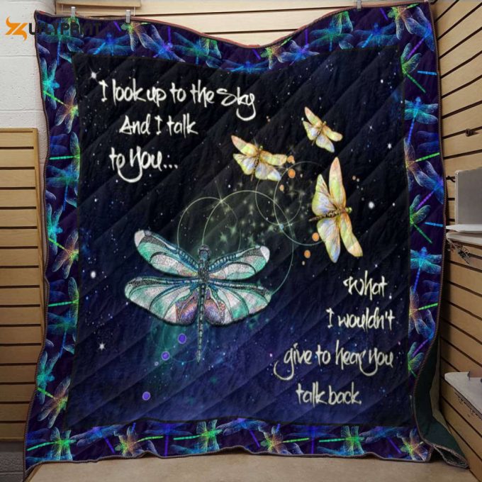 Dragonfly Look At To The Sky 3D Customized Quilt 1