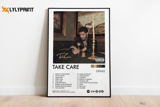 Drake Poster Take Care Poster, Drake Take Care Album Poster, Drake Album Art, Drake Album Print, Wall Art 1