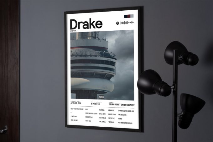 Drake Poster, Views Album, Drake Gifts, Drake Posterposter Wall Art, Bedroom Posters, Drake Views 4