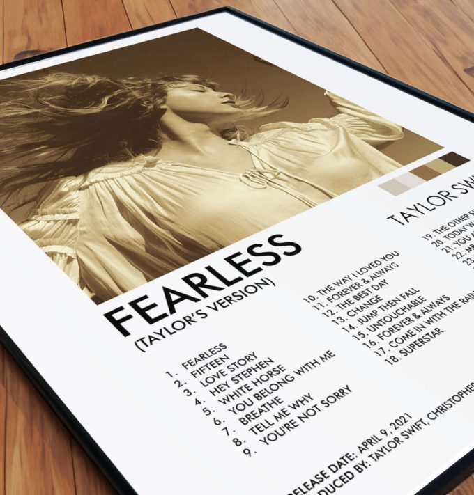 Fearless Poster, Fearless Taylor'S Version Print, Fearless Wall Art, Swiftie Gift, Wall Decor, Album Cover Poster, Album Cover 6