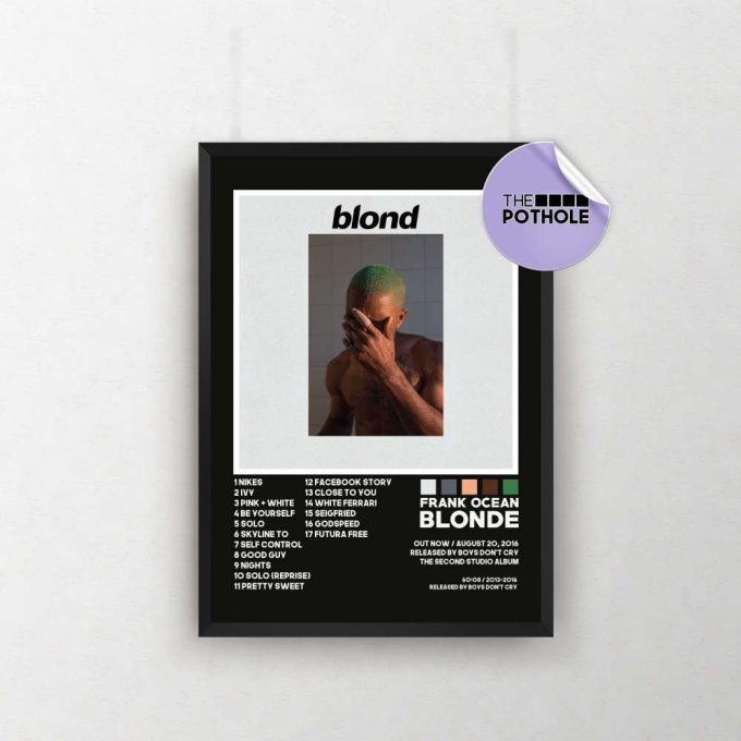 Frank Ocean Posters / Blonde Poster / Blonde Tracklist / Album Cover Poster Poster Print Wall Art, Custom Poster, Blck 2