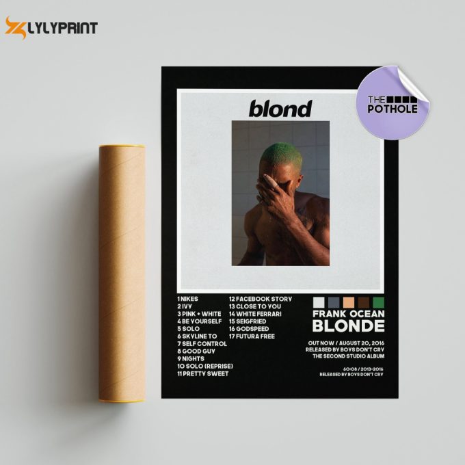 Frank Ocean Posters / Blonde Poster / Blonde Tracklist / Album Cover Poster Poster Print Wall Art, Custom Poster, Blck 1