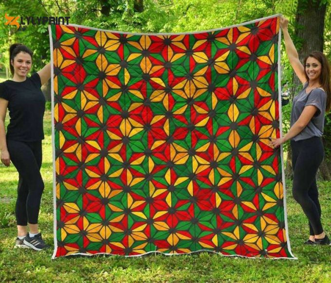 Geometric Reggae 3D Customized Quilt 1