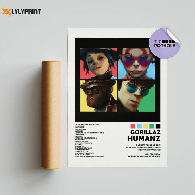 Gorillaz Posters / Humanz Poster / Album Cover Poster, Print Wall Art, Custom Poster, Home Decor, Gorillaz, Demon Days, Humanz 1