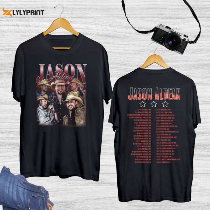 Graphic Jason Aldean Highway Desperado Tour 2024 Shirt, Country Music T-Shirt, Jason Aldean Fan Shirt, Try That In A Small Town Unisex Shirt 1