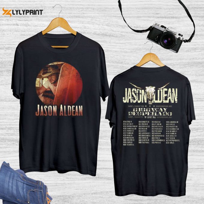 Graphic Jason Aldean Tour 2024 Shirt, Highway Desperado Concert T-Shirt, Jason Aldean Fan Shirt, Try That In A Small Town Shirt, Country Tee 1