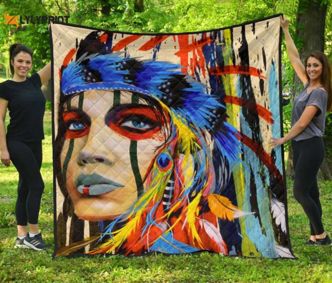 Hippie Girl Native Premium 3D Customized Quilt 1