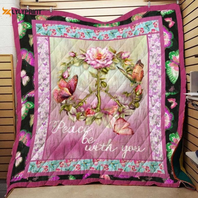 Hippie Peace Be With You 3D Customized Quilt 1