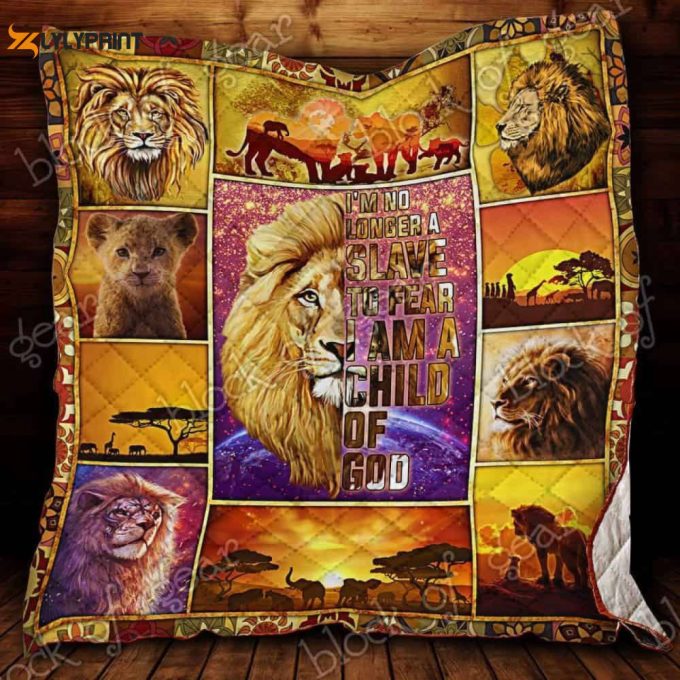 I Am A Child Of God Lion 3D Customized Quilt 1