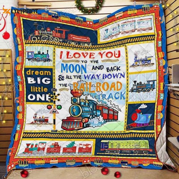 I Love My Train 3D Customized Quilt 1