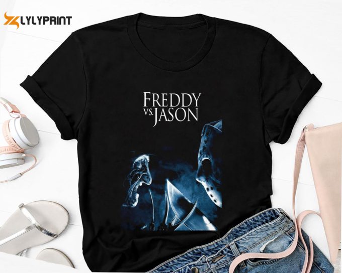 Jason And Freddy T-Shirt, Scary Horror Movie Tee, Jason Voorhees Shirt, Freddy Krueger Shirt, Funny Halloween Shirt, Halloween Gift Shirt 1