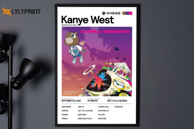 Kanye West Poster, Graduation Album, Kanye Gifts, Kanye West Poster Wall Art, Yeezy, Kanye 1