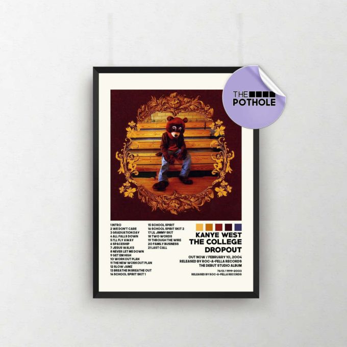 Kanye West Poster / The College Dropout Poster / Album Cover Poster Poster Print Wall Art, Custom Poster, The College Dropout, Yeezus 2