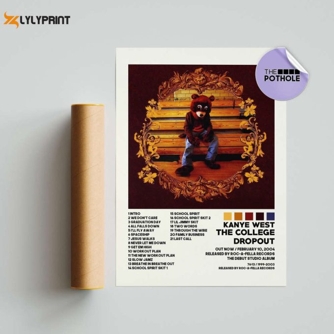 Kanye West Poster / The College Dropout Poster / Album Cover Poster Poster Print Wall Art, Custom Poster, The College Dropout, Yeezus 1