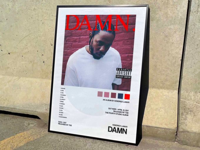 Kendrick Lamar &Quot;Damn&Quot; Album Cover Poster For Home Room Decor, Tracklist Poster #2 2