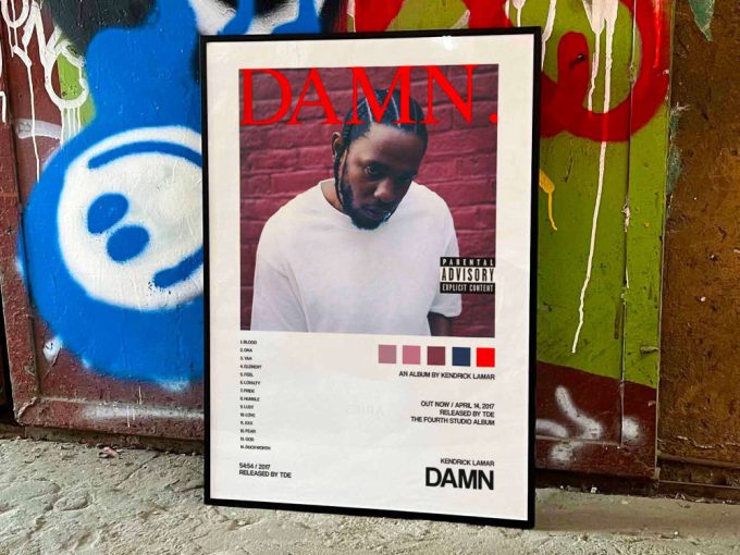 Kendrick Lamar &Quot;Damn&Quot; Album Cover Poster For Home Room Decor, Tracklist Poster #2 3