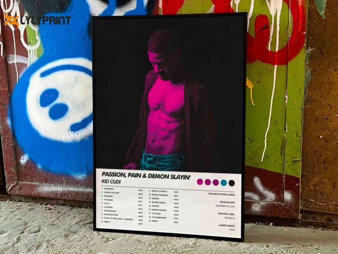 Kid Cudi &Amp;Quot;Passion Pain And Demon Slayin&Amp;Quot; Album Cover Poster For Home Room Decor #6 1