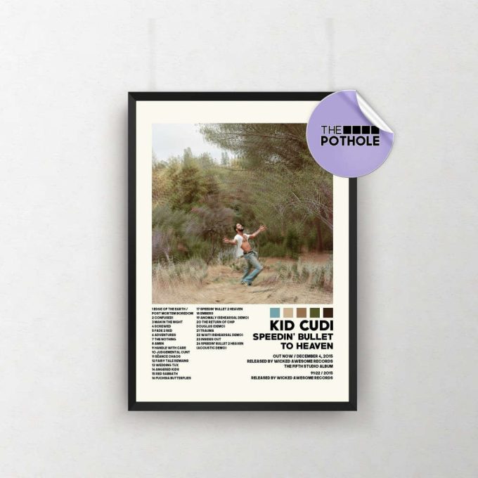 Kid Cudi Poster / Speedin' Bullet To Heaven Poster / Album Cover Poster Poster Print Wall Art, Custom Poster, Kid Cudi 2