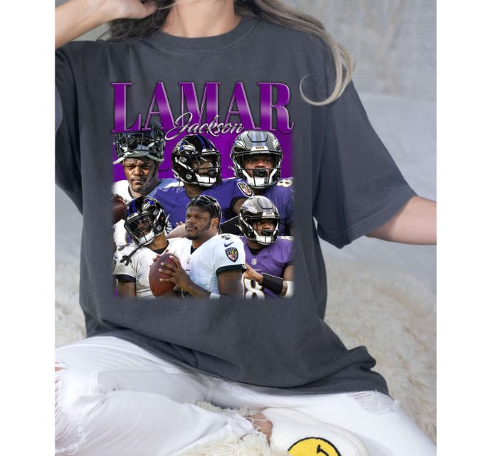 Lamar Jackson T-Shirt, Lamar Jackson Shirt, Lamar Jackson Sweatshirt, Hip Hop Graphic, Unisex Shirt, Bootleg Retro 90'S Fans Gift 3