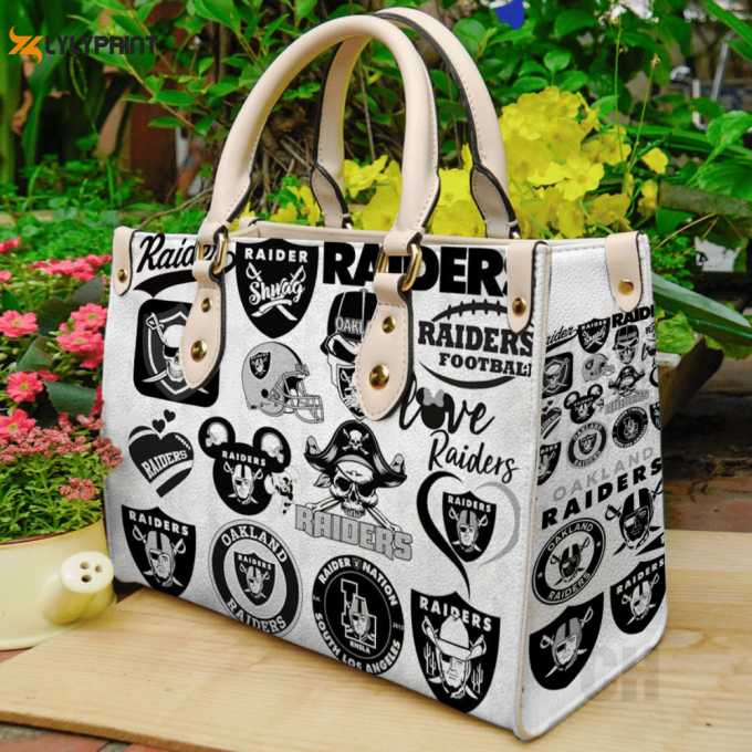 Stylish Las Vegas Raiders Leather Hand Bag Gift For Women'S Day: Perfect Women S Day Gift 1