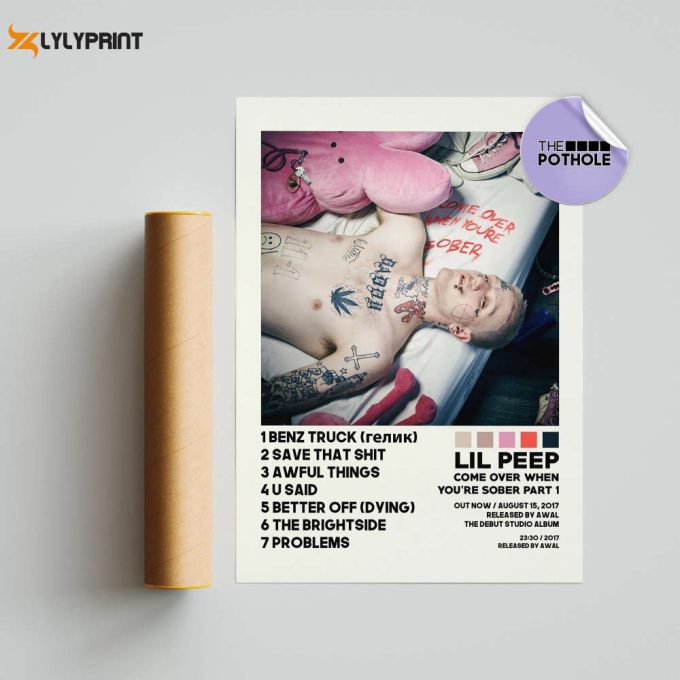 Lil Peep Posters / Come Over When You'Re Sober Poster / Album Cover Poster / Poster Print Wall Art, Custom Poster, Home Decor 1