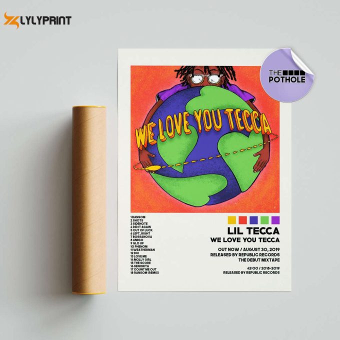 Lil Tecca Poster | We Love You Tecca Poster, Tracklist Album Cover Poster / Album Cover Poster Print Wall Art, Lil Tecca, We Love You Tecca 1