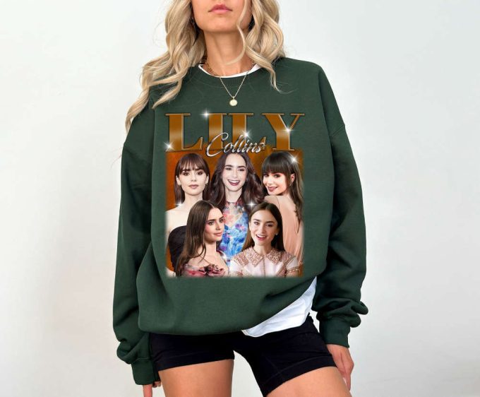 Lily Collins T-Shirt: Famous Super Star Sweater Unisex Tees &Amp; Shirts 4