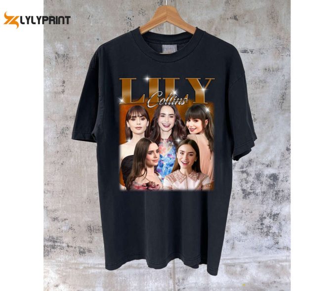 Lily Collins T-Shirt: Famous Super Star Sweater Unisex Tees &Amp;Amp; Shirts 1