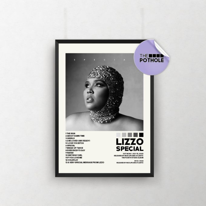 Lizzo Poster | Special Poster | Lizzo, Special, Tracklist Album Cover Poster / Album Cover Poster Print Wall Art, About Damn Time 2