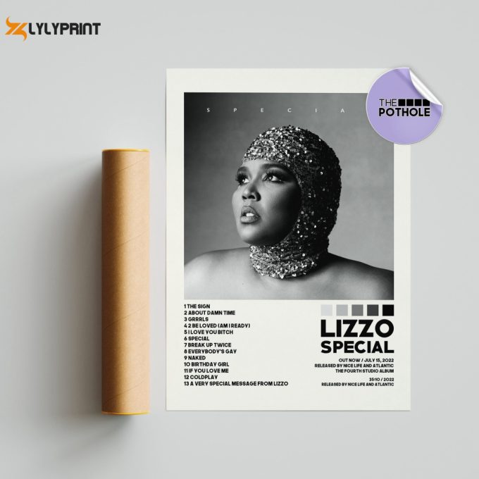 Lizzo Poster | Special Poster | Lizzo, Special, Tracklist Album Cover Poster / Album Cover Poster Print Wall Art, About Damn Time 1