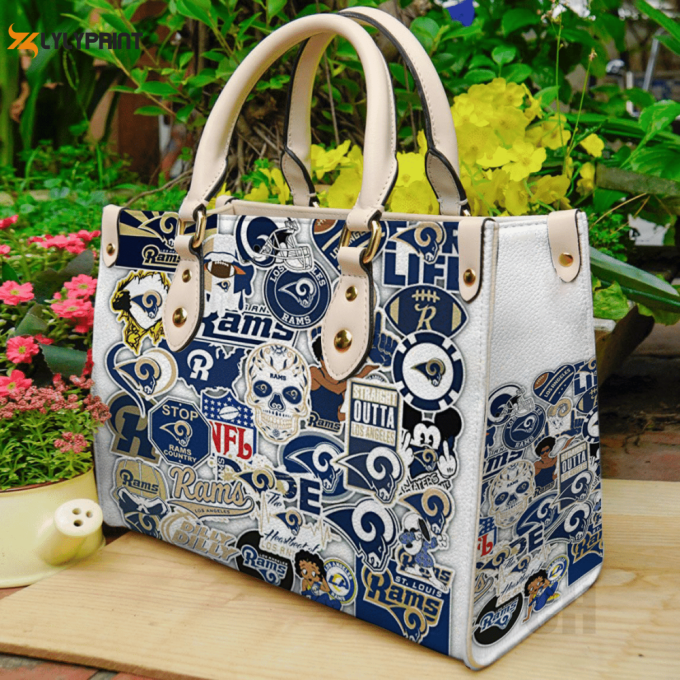 Stylish Los Angeles Rams Women S Day Leather Hand Bag Gift For Women'S Day Gift – Perfect For Nfl Fans! 1