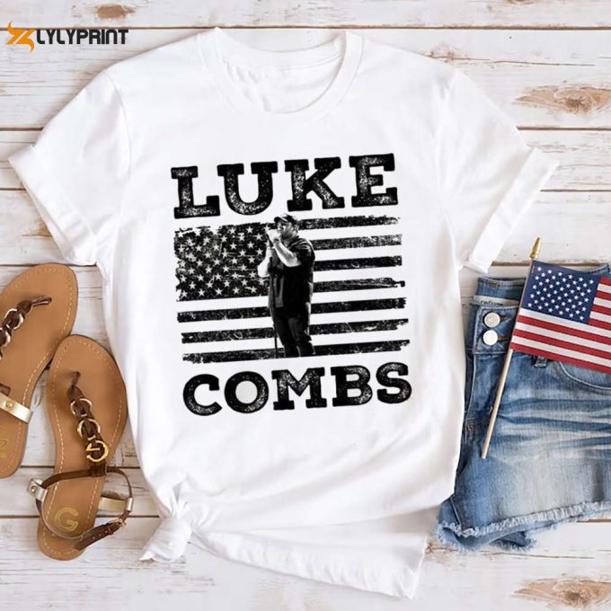 Luke Combs Usa Flag T-Shirt, Luke Combs Graphic Tee, 2024 Tour Luke Combs Shirt, Luke Combs Country Music Shirt, Luke Combs Fan Gift Shirt 1