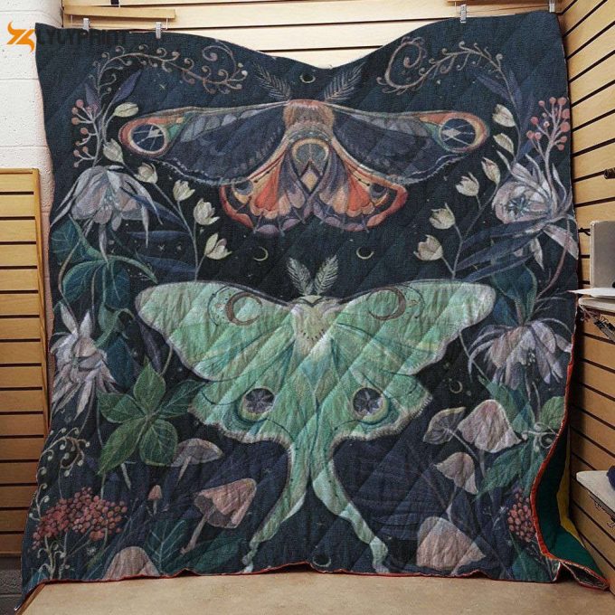 Luna Moth Throw 3D Customized Quilt 1