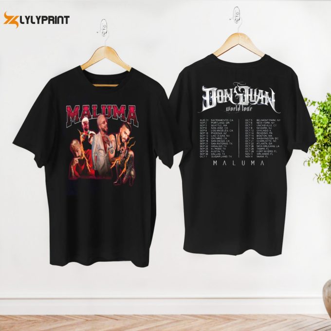 Maluma Bootleg Graphic Shirt, Maluma North American Tour 2024 Shirt, Maluma Fan Gift Shirt, Maluma Concert Merch, Don Juan Tour Maluma Shirt 1