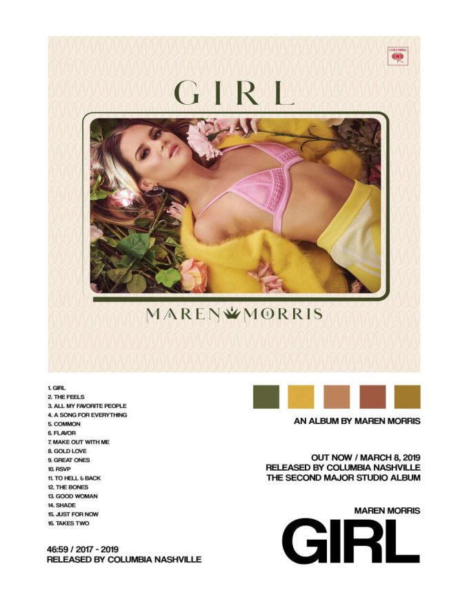Maren Morris &Quot;Girl&Quot; Album Cover Poster For Home Room Decor #3 3