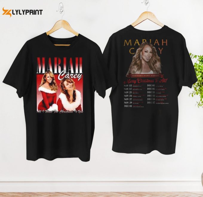 Mariah Carey Merry Christmas Tour 2024 T-Shirt, Mariah Carey Fan Gift Shirt, Mariah Carey Graphic T-Shirt, Mariah Carey 2024 Concert Shirt 1