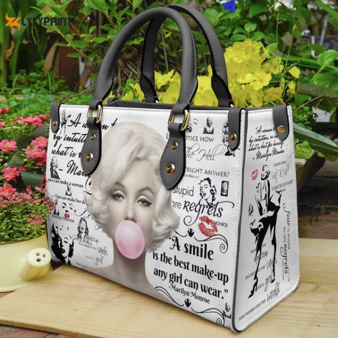 Stylish Marilyn Monroe Lover Leather Hand Bag Gift For Women'S Day - Perfect Women S Day Gift! 1