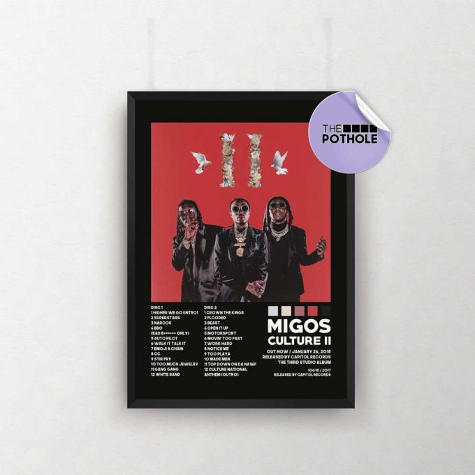 Migos Poster / Culture Ii Poster / Album Cover Poster Poster Print Wall Art, Poster, Home Decor, Migos, Culture, Takeoff Poster 2