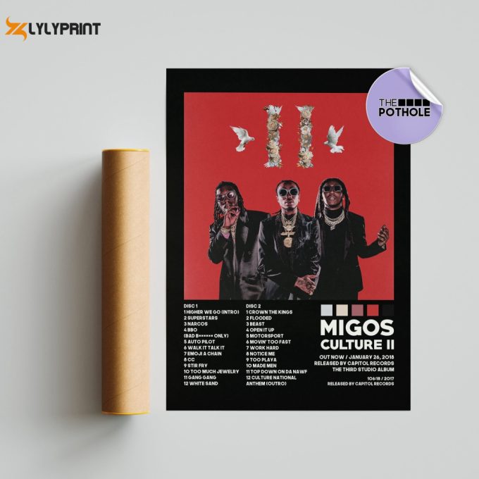 Migos Poster / Culture Ii Poster / Album Cover Poster Poster Print Wall Art, Poster, Home Decor, Migos, Culture, Takeoff Poster 1