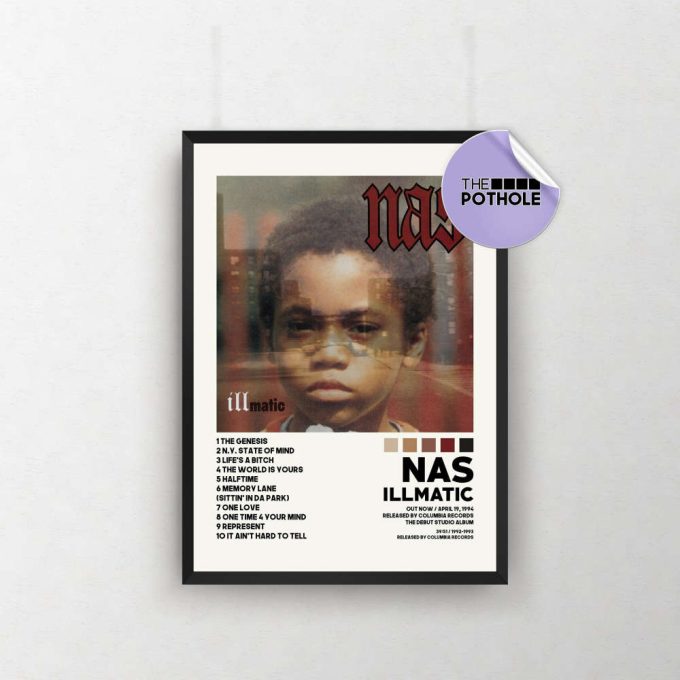 Nas Posters / Illmatic Poster, Tracklist Album Cover Poster, Print Wall Art, Custom Poster, Nas, Illmatic 2