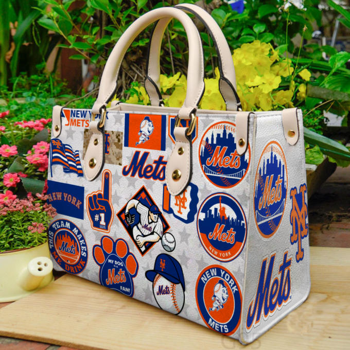 New York Mets Leather Hand Bag Gift For Women'S Day - Perfect Women S Day Gift G95 2
