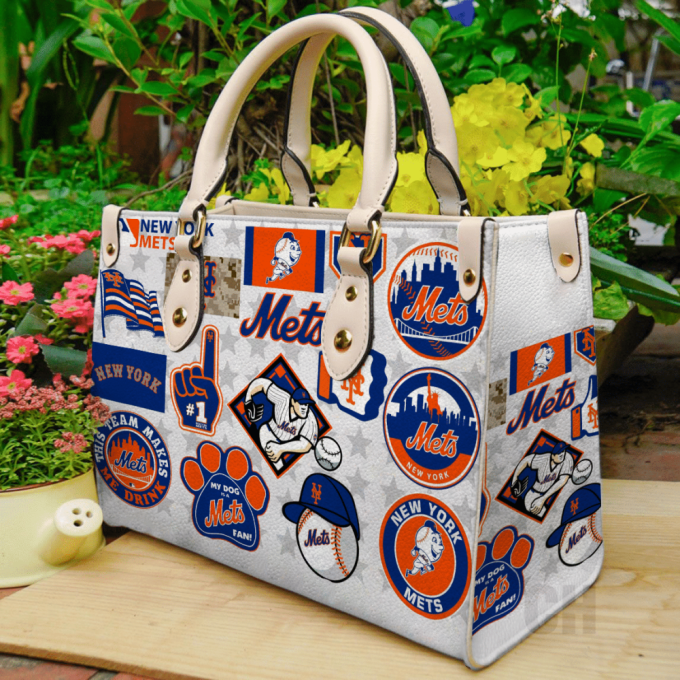 Stylish New York Mets Leather Hand Bag Gift For Women'S Day Gift For Women S Day - Perfect For Mets Fans! 2