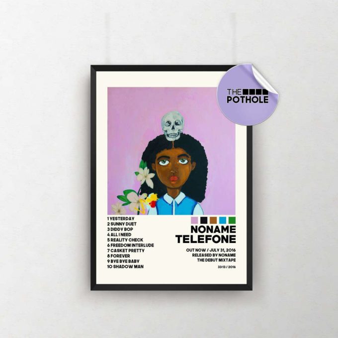 Noname Posters | Telefone Poster | Noname, Telefone, Tracklist Album Cover Poster / Album Cover Poster Print Wall Art, Custom Poster 2