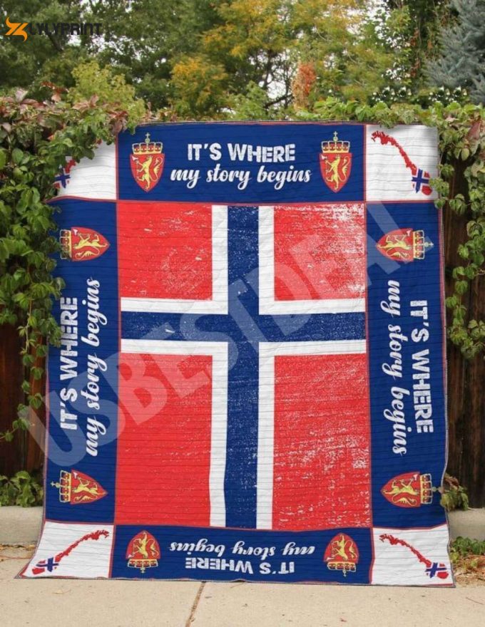 Norway My Story Begins 3D Customized Quilt 1