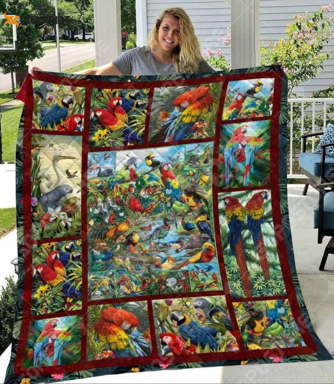 Parrot Make Me Smile Beautiful 3D Customized Quilt 1