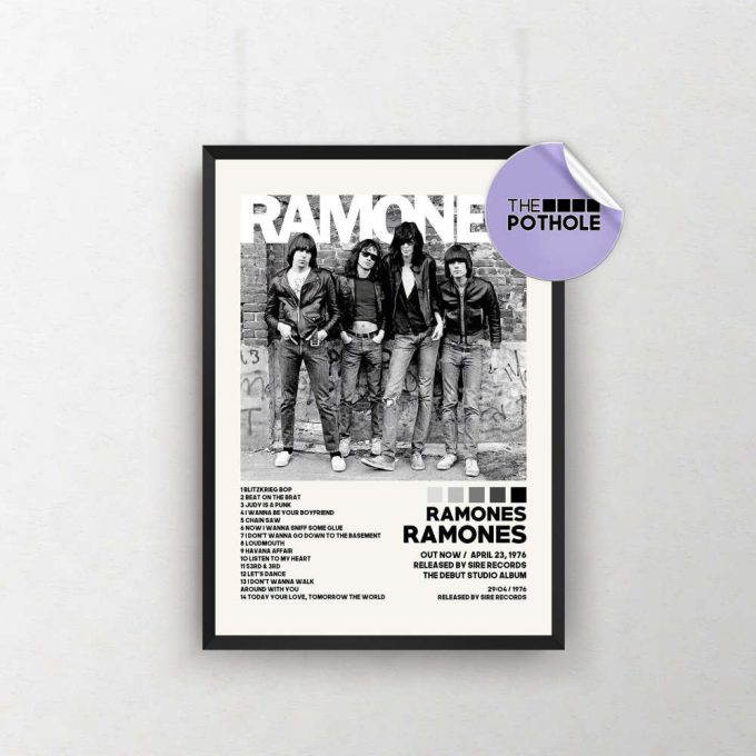 Ramones Posters / Ramones Poster, Album Cover Poster, Poster Print Wall Art, Boston Album Cover, Ac/Dc, Back In Black, Rock Band, Ramones 2