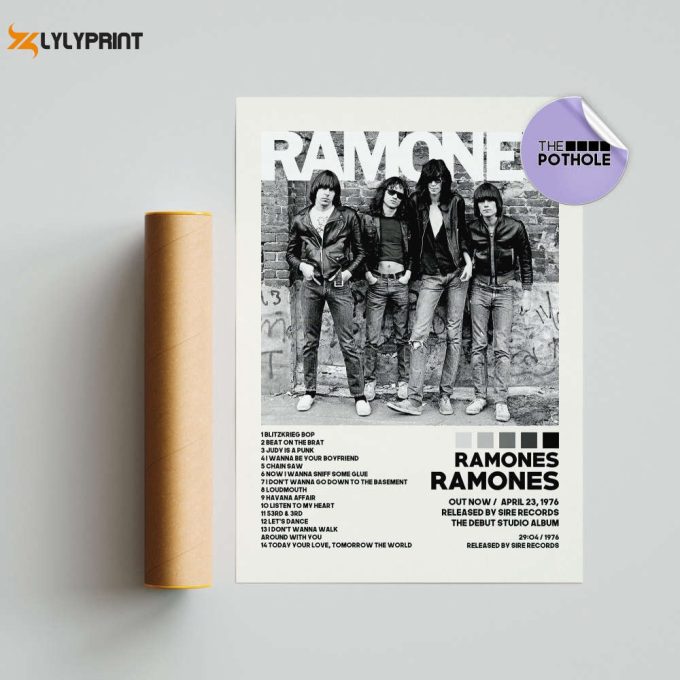 Ramones Posters / Ramones Poster, Album Cover Poster, Poster Print Wall Art, Boston Album Cover, Ac/Dc, Back In Black, Rock Band, Ramones 1