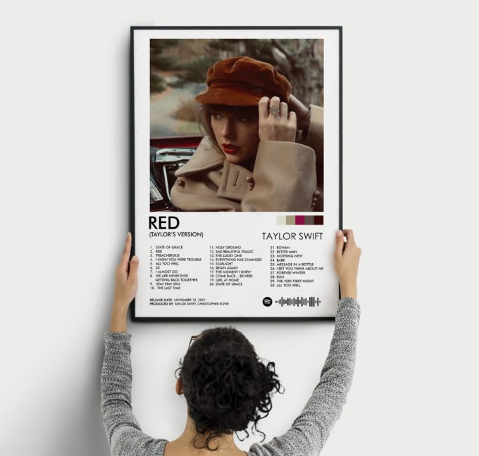 Red Poster, Red Taylor'S Version Print, Swiftie Gift, Swiftie Merch, Wall Decor, Album Cover Poster, Gift For Swiftie 2